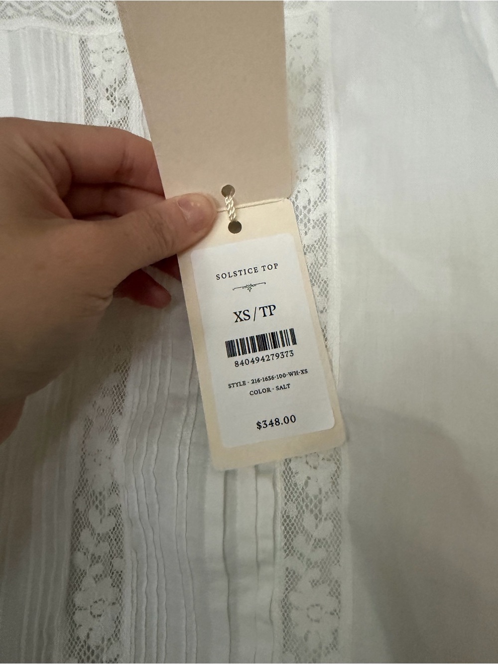 Doen Salt Lace-Trimmed Pintuck Peasant Blouse - Picture 7 of 8